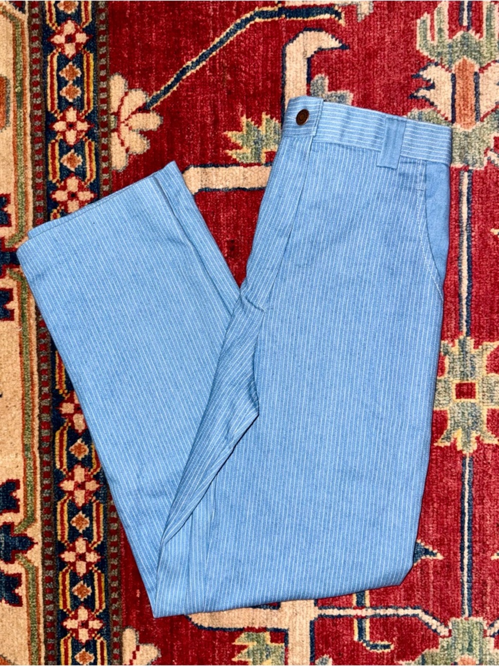 Vtg Union Made, Koret City Blues Striped Blue White Pants, Fits Size 4, USA